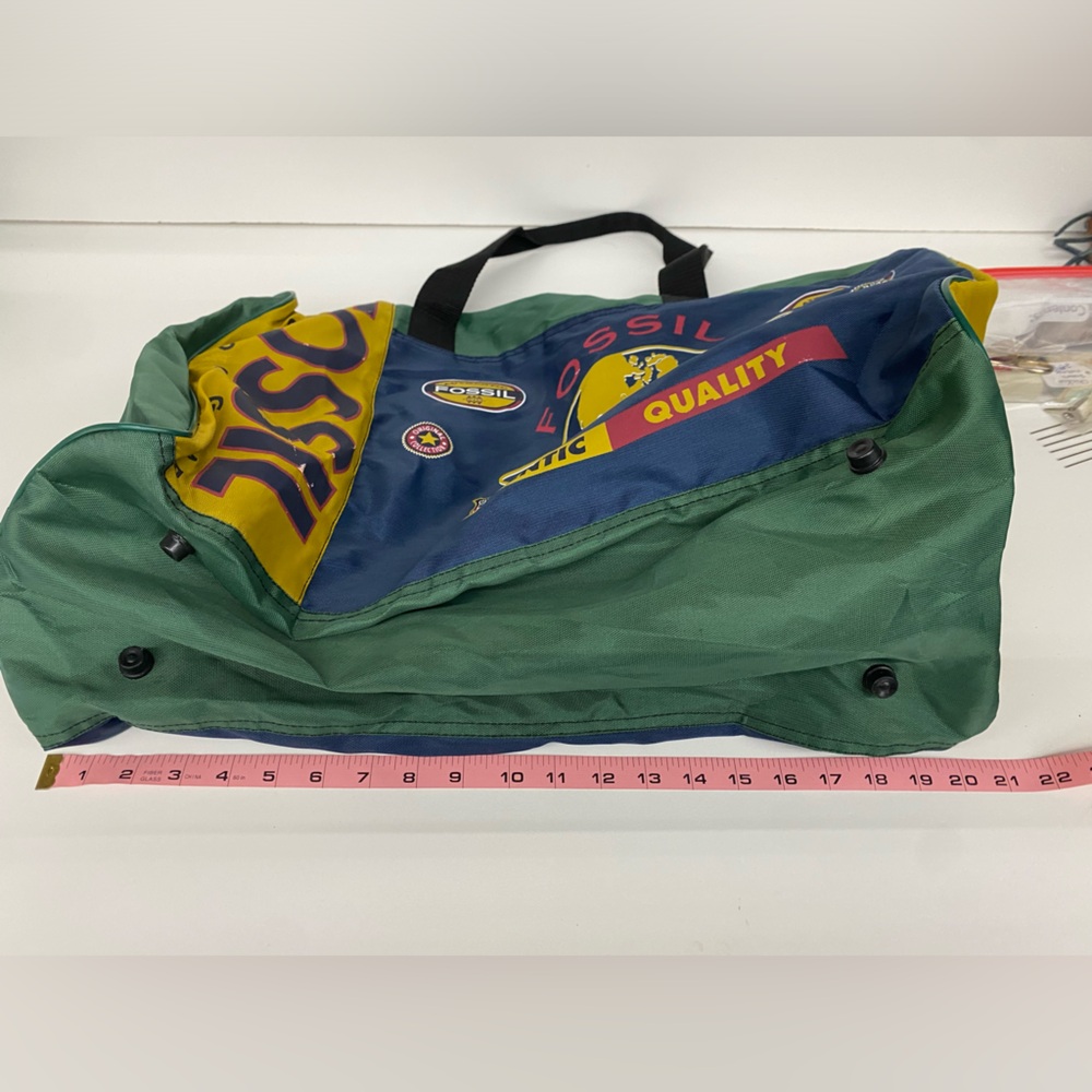 Fossil Vintage 90s Outdoor Gear Duffle Bag Colorblock Multicolor Overnight Tote - Picture 13 of 16